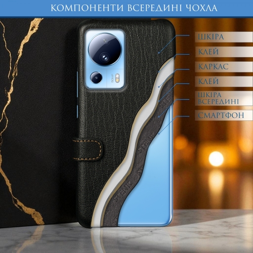 чохол-книжка на Xiaomi 13 Lite Чорний Stenk Premium фото 5