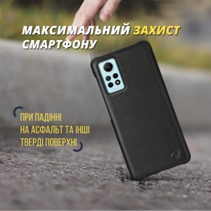 Шкіряна накладка Stenk Cover для Xiaomi Redmi Note 12 Pro 4G Чорна