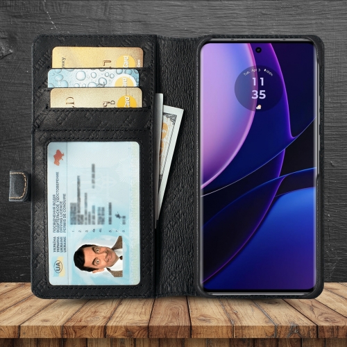 чохол-гаманець на Motorola Edge (2023) Чорний Stenk Premium Wallet фото 2