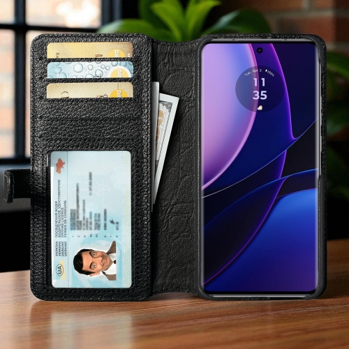 чехол-кошелек на Motorola Edge (2023) Черный Stenk Premium Wallet фото 2