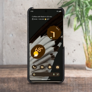 Кожаная накладка Stenk Cover для Google Pixel 7 Pro Чёрная