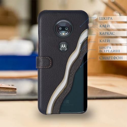 чехол-книжка на Motorola Moto G7 Черный Stenk Premium фото 6