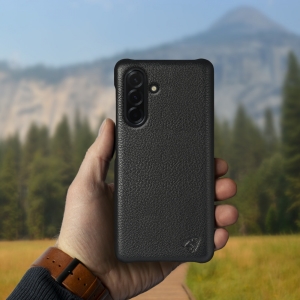 Кожаная накладка Stenk Cover для Samsung Galaxy A36 Чёрный