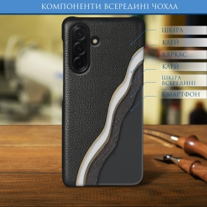 Кожаная накладка Stenk Cover для Samsung Galaxy A36 Чёрный