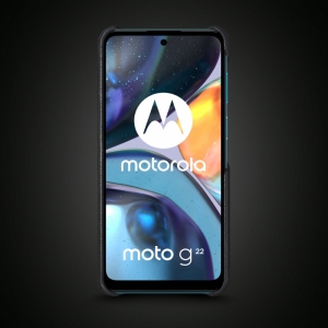Кожаная накладка Stenk WoodBacker для Motorola Moto G22 Чёрная