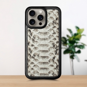 Кожаная накладка Stenk ExBacker Python Scales для Apple iPhone 15 Pro Натуральный