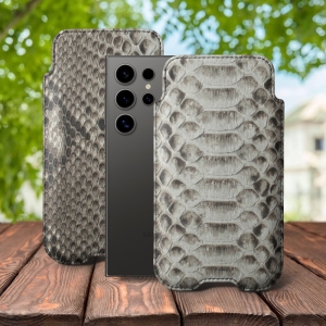 Футляр Stenk Sportage Python для Samsung Galaxy S24 Ultra Натуральный