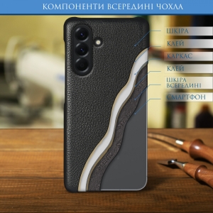 Кожаная накладка Stenk Cover для Samsung Galaxy A56 Чёрный