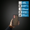 Кожаная накладка Stenk WoodBacker для Samsung Galaxy M13 Чёрная