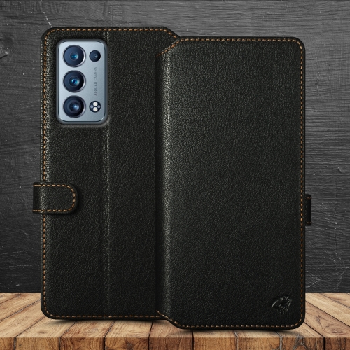 чехол-кошелек на OPPO Reno6 Pro 5G (Snapdragon) Черный Stenk Premium Wallet фото 1