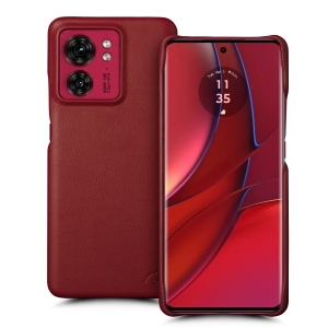 Кожаная накладка Stenk Cover для Motorola Edge 40 Красная