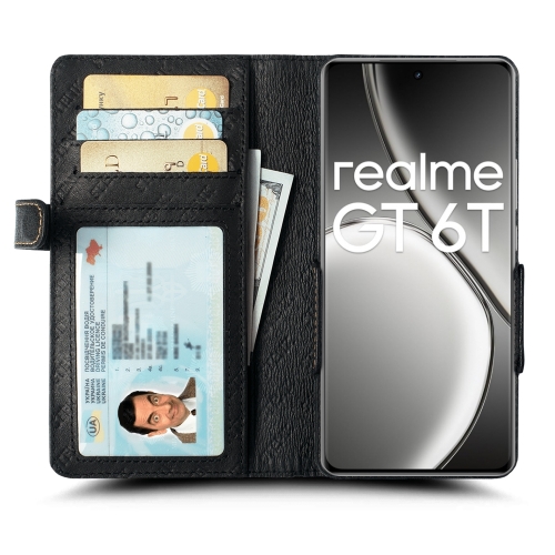 чехол-книжка на Realme Realme GT 6T Черный Stenk Wallet фото 2