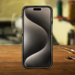 Шкіряна накладка Stenk ExBacker Python Scales для Apple iPhone 15 Pro Чорний