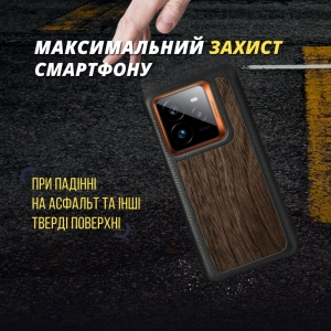 Шкіряна накладка Stenk WoodBacker для Realme GT 7 Pro Чорний