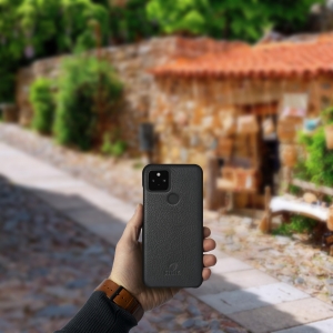 Шкіряна накладка Stenk Cover для Google Pixel 5 Чорна