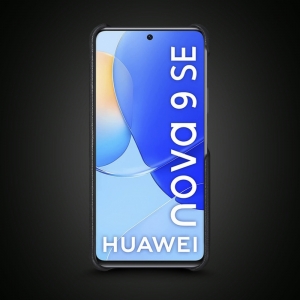 Кожаная накладка Stenk WoodBacker для HuaWei Nova 9 SE Чёрная