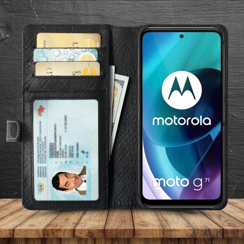 чехол-кошелек на Motorola Moto G71 5G Черный Stenk Premium Wallet фото 2