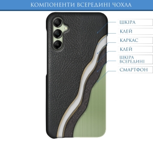 Шкіряна накладка Stenk Cover для Samsung Galaxy A24 4G Чорна