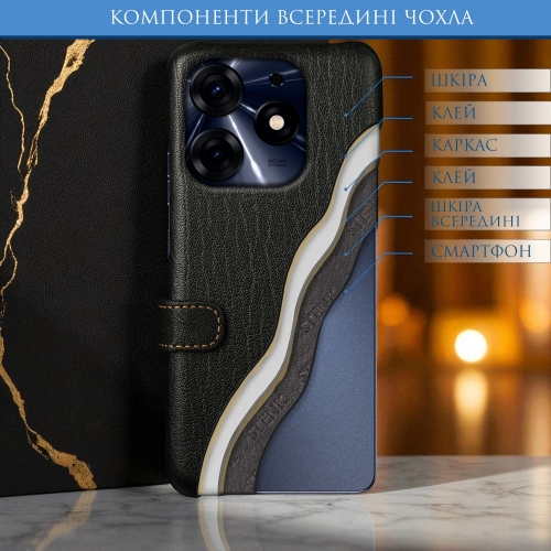 чехол-книжка на TECNO Spark 10 Pro Черный Stenk Premium фото 5