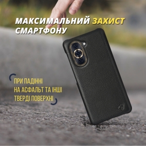 Шкіряна накладка Stenk Cover для HuaWei Nova 10 Pro Чорна
