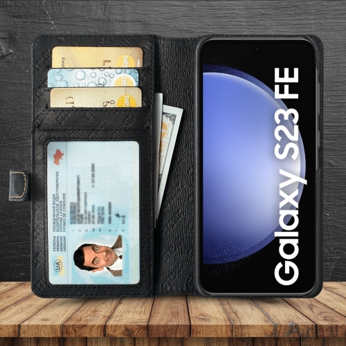 чехол-кошелек на Samsung Galaxy S23 FE Черный Stenk Premium Wallet фото 2