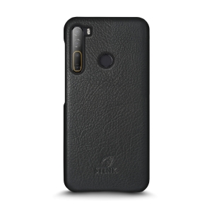 Кожаная накладка Stenk Cover для HTC Desire 20 Pro Чёрная