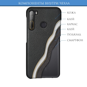 Шкіряна накладка Stenk Cover для HTC Desire 20 Pro Чорна
