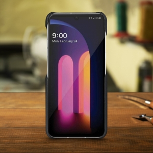 Шкіряна накладка Stenk WoodBacker для LG V60 ThinQ Чорна