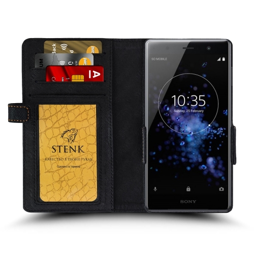 чехол-книжка на Sony Xperia XZ2 Premium Черный Stenk Wallet фото 2