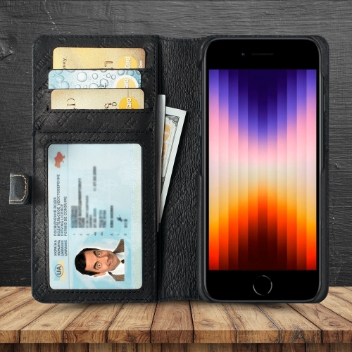 чохол-гаманець на Apple iPhone SE (2022) Чорний Stenk Premium Wallet фото 2