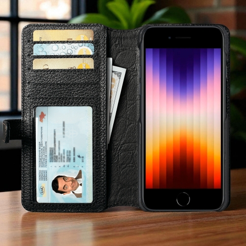 чохол-гаманець на Apple iPhone SE (2022) Чорний Stenk Premium Wallet фото 2