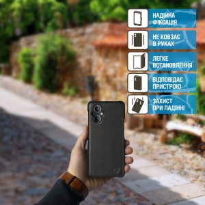 Шкіряна накладка Stenk Cover для OnePlus Nord N20 5G Чорна