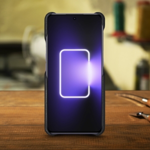 Кожаная накладка Stenk Cover для Realme GT Neo 5 Чёрная