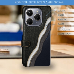 Чехол книжка Stenk Premium для TECNO Spark 20 Pro Чёрный