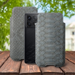 Футляр Stenk Sportage Python для Xiaomi Poco F6 Pro Серый