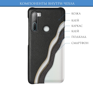 Шкіряна накладка Stenk Cover для HTC U20 Чорна