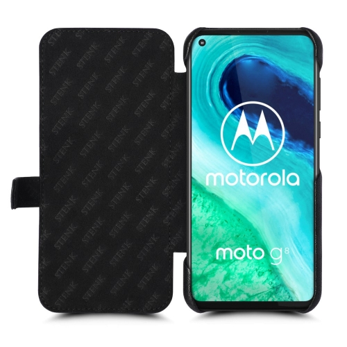 чехол-книжка на Motorola Moto G8 Черный Stenk Premium фото 2