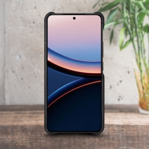 Кожаная накладка Stenk Cover для Xiaomi Poco F7 Ultra Чёрный