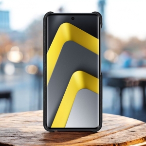 Шкіряна накладка Stenk Reptile Cover для Xiaomi Poco M8 Чорна