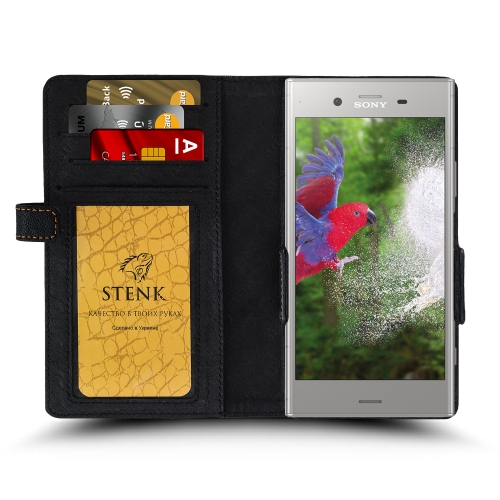 чехол-книжка на Sony Xperia XZ1 Черный Stenk Wallet фото 2