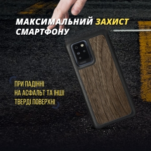 Шкіряна накладка Stenk WoodBacker для Infinix Note 10 Pro Чорна