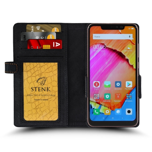 чехол-книжка на Xiaomi Redmi Note 6 Pro Черный Stenk Wallet фото 2