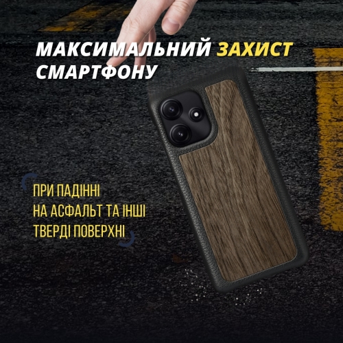 бампер на Xiaomi Poco M6 Pro Черный Stenk WoodBacker фото 4
