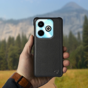 Шкіряна накладка Stenk Cover для Infinix Hot 40i Чорна