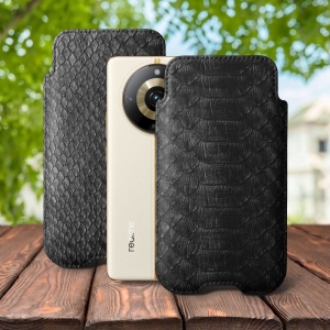 Футляр Stenk Sportage Python для Realme 11 Pro Plus Чёрный