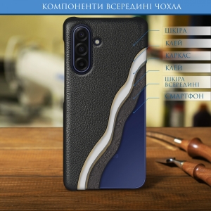 Кожаная накладка Stenk Cover для Samsung Galaxy A17 Черный