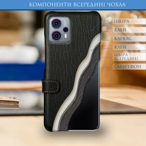 Чехол книжка Stenk Premium для Motorola Moto G23 Чёрный