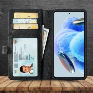 Чохол-портмоне Stenk Premium Wallet для Xiaomi Redmi Note 12 Pro 5G Чорний
