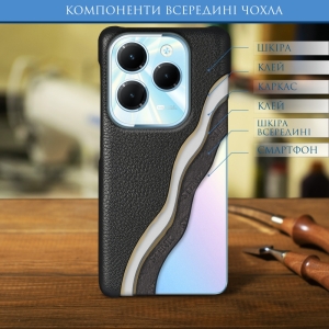 Шкіряна накладка Stenk Cover для Infinix Hot 40 Чорна
