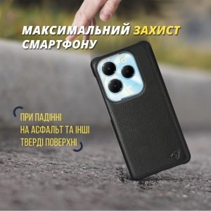 Шкіряна накладка Stenk Cover для Infinix Hot 40 Чорна